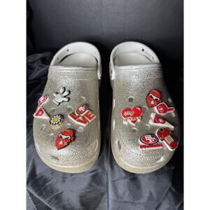 Silver glitter Crocs Classic Clogs -49er theme